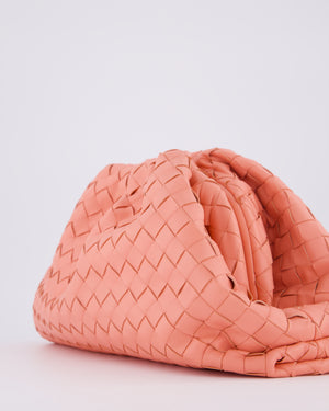 Bottega Veneta Pink Intrecciato Leather Pouch Bag