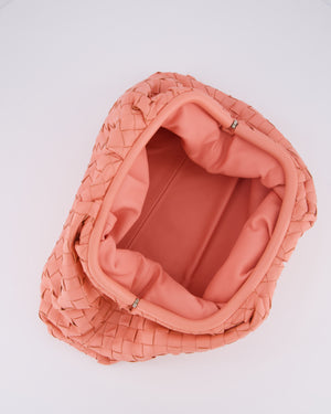 Bottega Veneta Pink Intrecciato Leather Pouch Bag