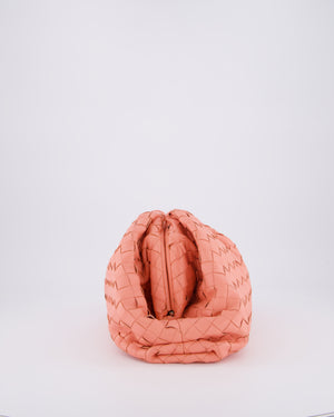 Bottega Veneta Pink Intrecciato Leather Pouch Bag