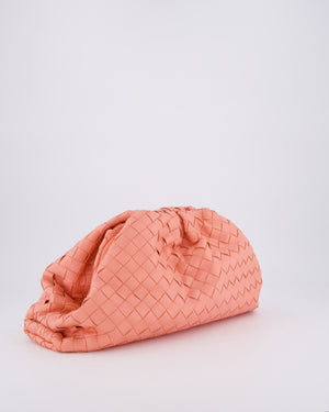 Bottega Veneta Pink Intrecciato Leather Pouch Bag