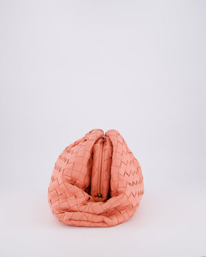 Bottega Veneta Pink Intrecciato Leather Pouch Bag