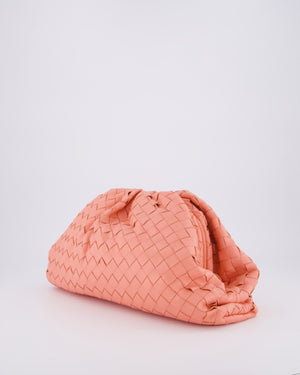 Bottega Veneta Pink Intrecciato Leather Pouch Bag