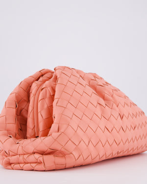 Bottega Veneta Pink Intrecciato Leather Pouch Bag