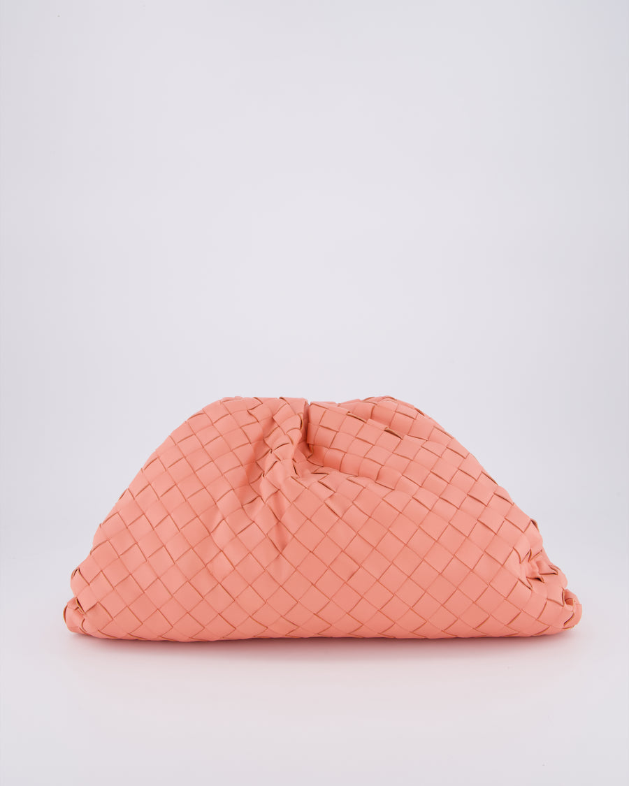 Bottega Veneta Pink Intrecciato Leather Pouch Bag