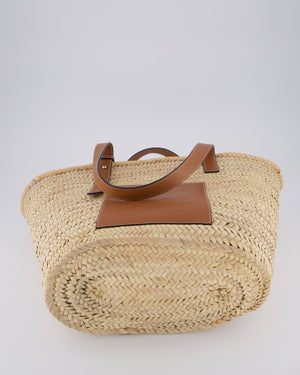 Loewe Natural and Brown Leather Straw Basket Bag