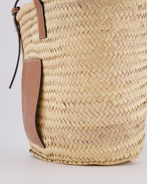 Loewe Natural and Brown Leather Straw Basket Bag