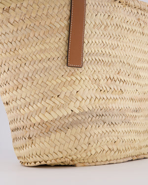 Loewe Natural and Brown Leather Straw Basket Bag
