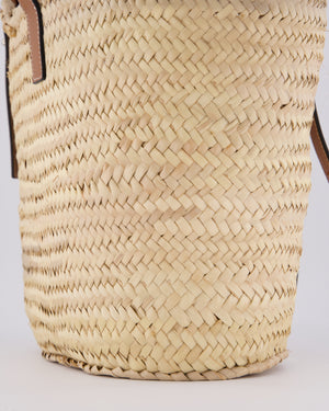 Loewe Natural and Brown Leather Straw Basket Bag