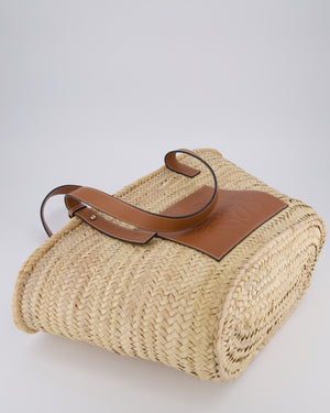 Loewe Natural and Brown Leather Straw Basket Bag