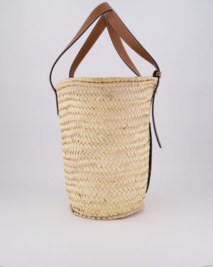 Loewe Natural and Brown Leather Straw Basket Bag