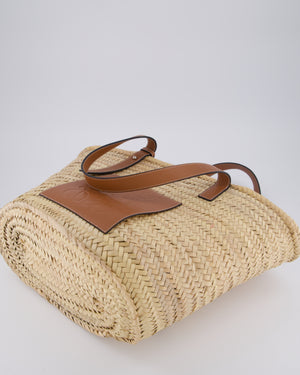 Loewe Natural and Brown Leather Straw Basket Bag