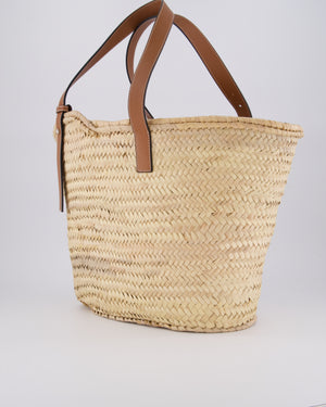 Loewe Natural and Brown Leather Straw Basket Bag
