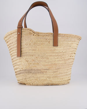 Loewe Natural and Brown Leather Straw Basket Bag