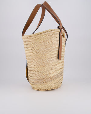 Loewe Natural and Brown Leather Straw Basket Bag