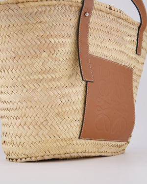 Loewe Natural and Brown Leather Straw Basket Bag