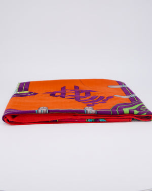 Hermès Red Grande Tenue by Henri d'Origny Cashmere Scarf Size 140cm x 140cm