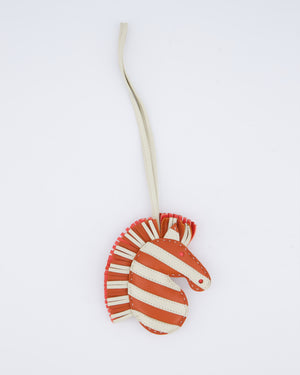 Hermès Geegee Savannah Bag Charm in Blanc, Terre Battue & Tosca Lambskin Leather