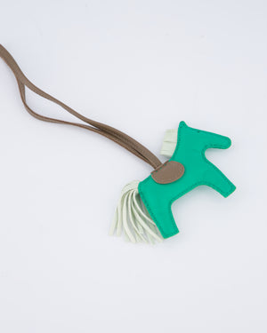 Hermès Rodeo PM Bag Charm in Menthe, Vert Fizz & Etoupe Leather