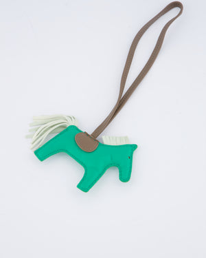 Hermès Rodeo PM Bag Charm in Menthe, Vert Fizz & Etoupe Leather