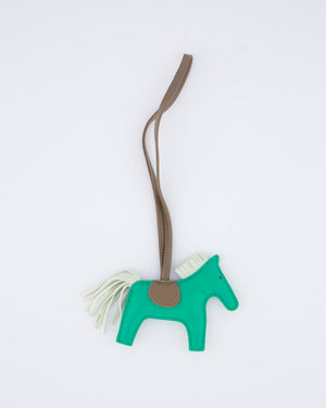 Hermès Rodeo PM Bag Charm in Menthe, Vert Fizz & Etoupe Leather