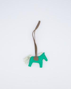 Hermès Rodeo PM Bag Charm in Menthe, Vert Fizz & Etoupe Leather