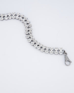 Dolce & Gabbana Silver Diamante Chain Belt with Logo Medallion Detail
