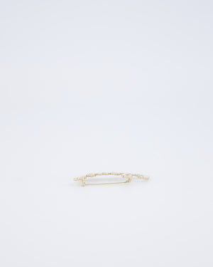 Chanel 19/K Champagne Gold Pearl & Diamante CHANEL Logo Brooch