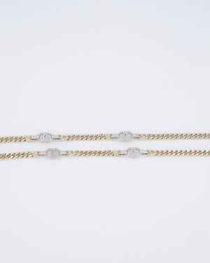 Chanel 22/S Champagne Gold CC Link Necklace with Diamante Detail
