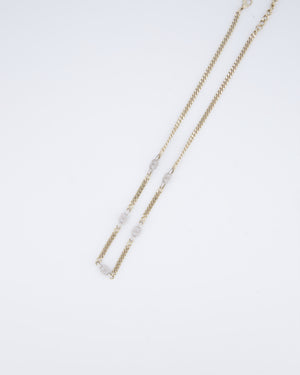 Chanel 22/S Champagne Gold CC Link Necklace with Diamante Detail