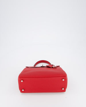 Hermès Kelly 25 Retourne Bag in Rouge Casaque Togo Leather with Palladium Hardware