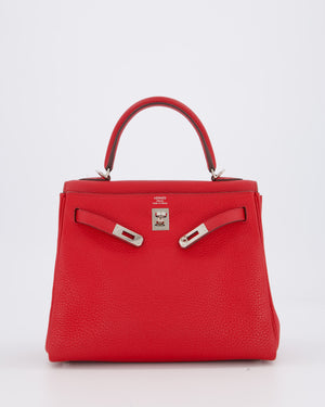 Hermès Kelly 25 Retourne Bag in Rouge Casaque Togo Leather with Palladium Hardware
