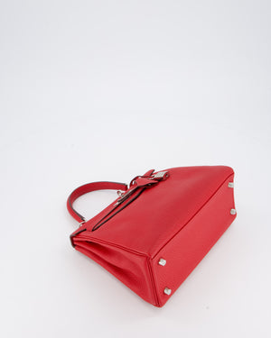 Hermès Kelly 25 Retourne Bag in Rouge Casaque Togo Leather with Palladium Hardware