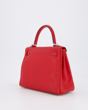 Hermès Kelly 25 Retourne Bag in Rouge Casaque Togo Leather with Palladium Hardware