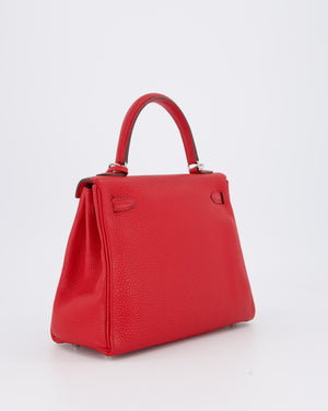 Hermès Kelly 25 Retourne Bag in Rouge Casaque Togo Leather with Palladium Hardware