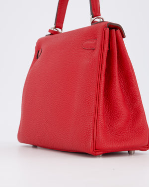 Hermès Kelly 25 Retourne Bag in Rouge Casaque Togo Leather with Palladium Hardware