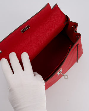 Hermès Kelly 25 Retourne Bag in Rouge Casaque Togo Leather with Palladium Hardware