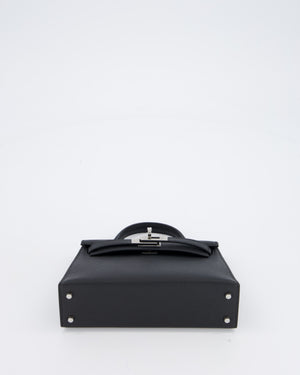 Hermès Mini Kelly II Bag in Noir Epsom Leather with Palladium Hardware