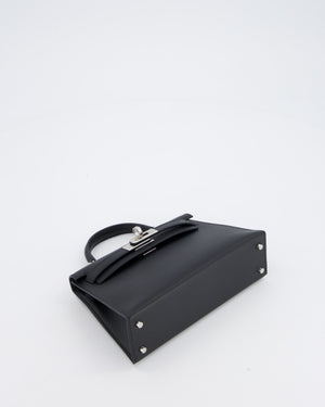 Hermès Mini Kelly II Bag in Noir Epsom Leather with Palladium Hardware