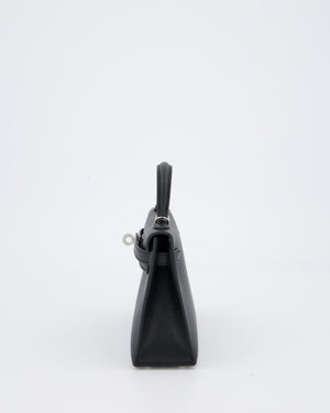Hermès Mini Kelly II Bag in Noir Epsom Leather with Palladium Hardware