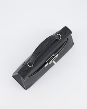 Hermès Mini Kelly II Bag in Noir Epsom Leather with Palladium Hardware
