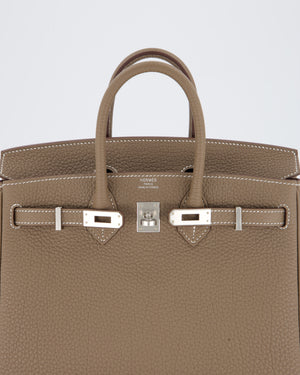 Hermès Birkin 25 Retourne Bag in Etoupe Togo Leather with Palladium Hardware