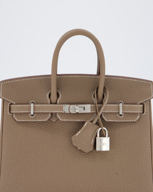 Hermès Birkin 25 Retourne Bag in Etoupe Togo Leather with Palladium Hardware