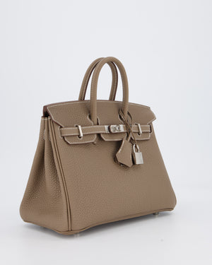 Hermès Birkin 25 Retourne Bag in Etoupe Togo Leather with Palladium Hardware