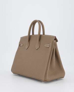 Hermès Birkin 25 Retourne Bag in Etoupe Togo Leather with Palladium Hardware