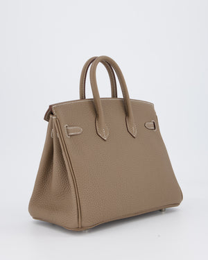 Hermès Birkin 25 Retourne Bag in Etoupe Togo Leather with Palladium Hardware