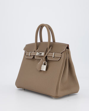 Hermès Birkin 25 Retourne Bag in Etoupe Togo Leather with Palladium Hardware