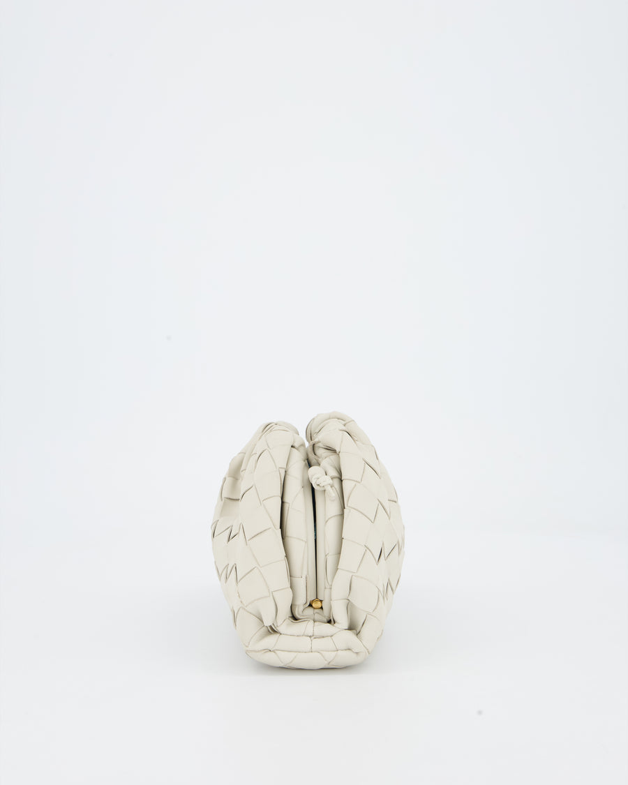Bottega Veneta Off White Mini Intrecciato The Pouch Bag