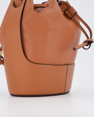 Loewe Balloon Bucket Bag in Brown Calfskin Leather with Gold Hardware