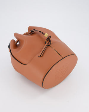 Loewe Balloon Bucket Bag in Brown Calfskin Leather with Gold Hardware