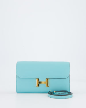 Hermès Constance To Go Bag in Blue Atoll Epsom Leather with Gold Hardware